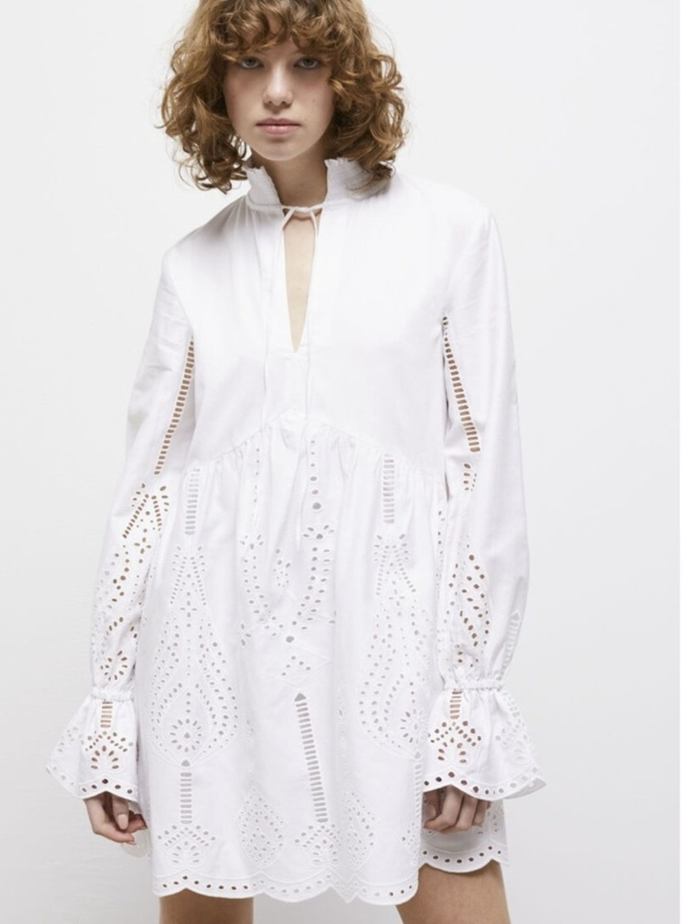 NWT The KOOPLES Mini Eyelet Dress w/Broderie Angelaise • M
